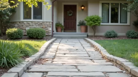 Podjazd dla niepełnosprawnych z kostki brukowej