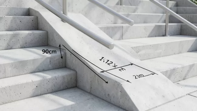 Podjazd dla wózków inwalidzkich wymiary