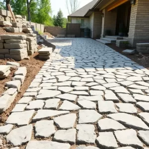 Podjazd z kamienia łupanego