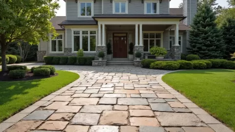 Podjazd z kamienia ozdobnego