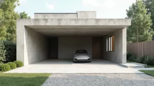 projekt garażu z płyt betonowych