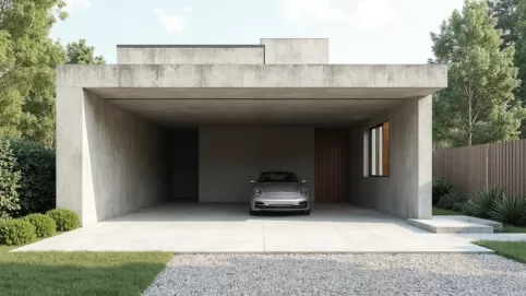 projekt garażu z płyt betonowych