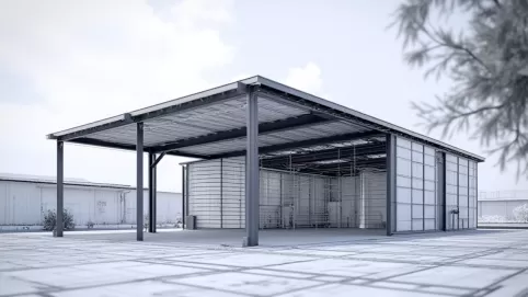 rysunek garażu blaszanego do zgłoszenia