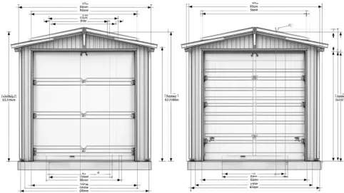 Rzut garażu blaszanego 3x5