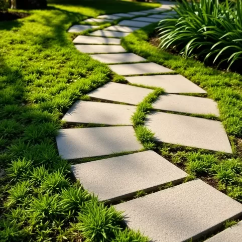 Ścieżka z płyt betonowych