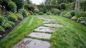 ścieżki ogrodowe z płyt betonowych