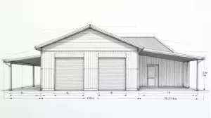 Szkic garażu blaszanego do zgłoszenia