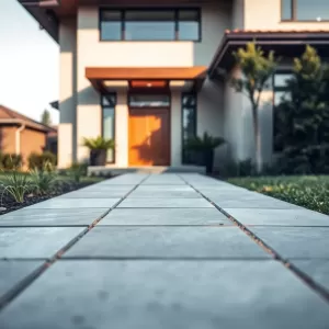 Wejście do domu z płyt betonowych