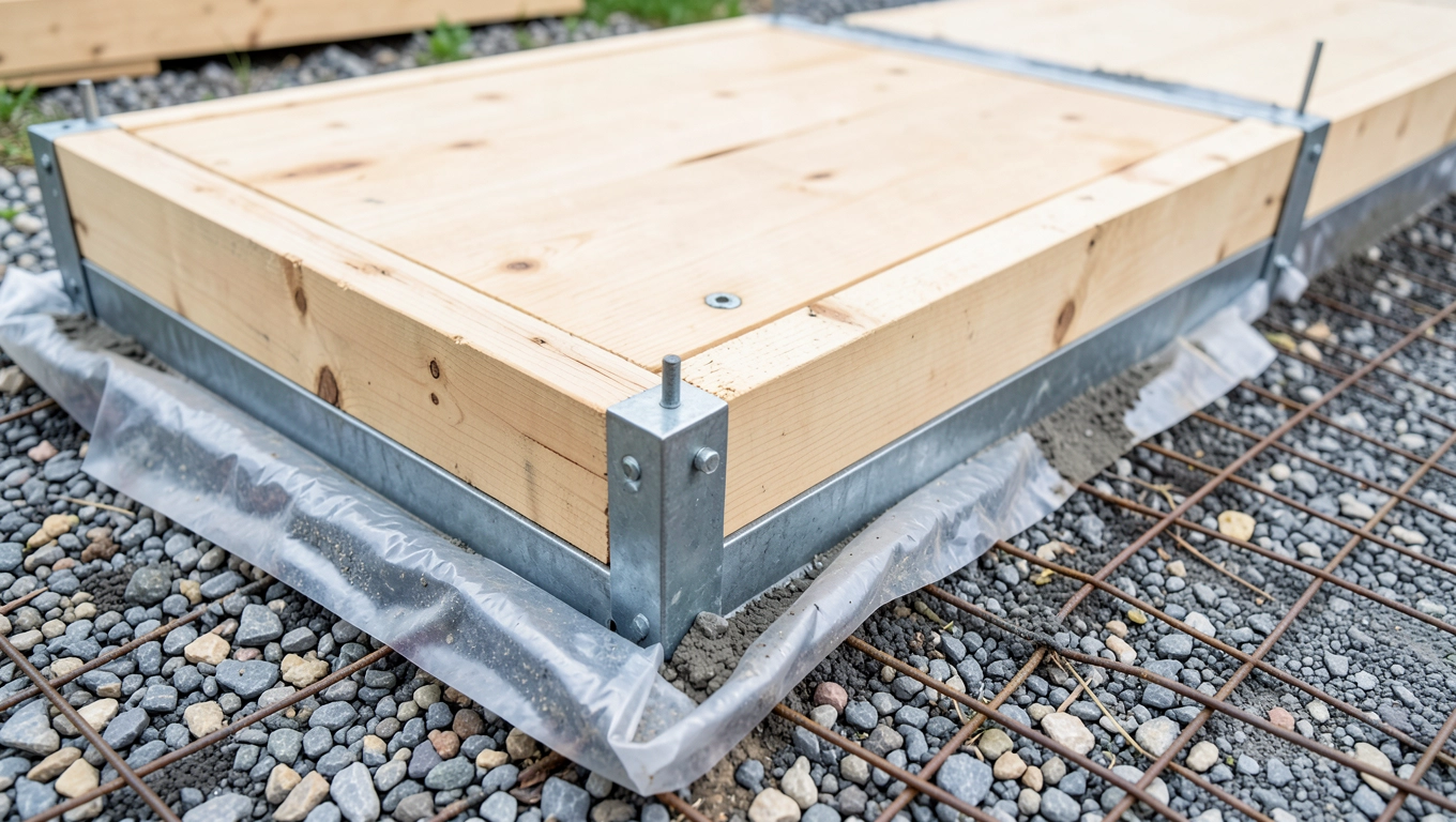 Szalunki i zbrojenie w podjeździe betonowym