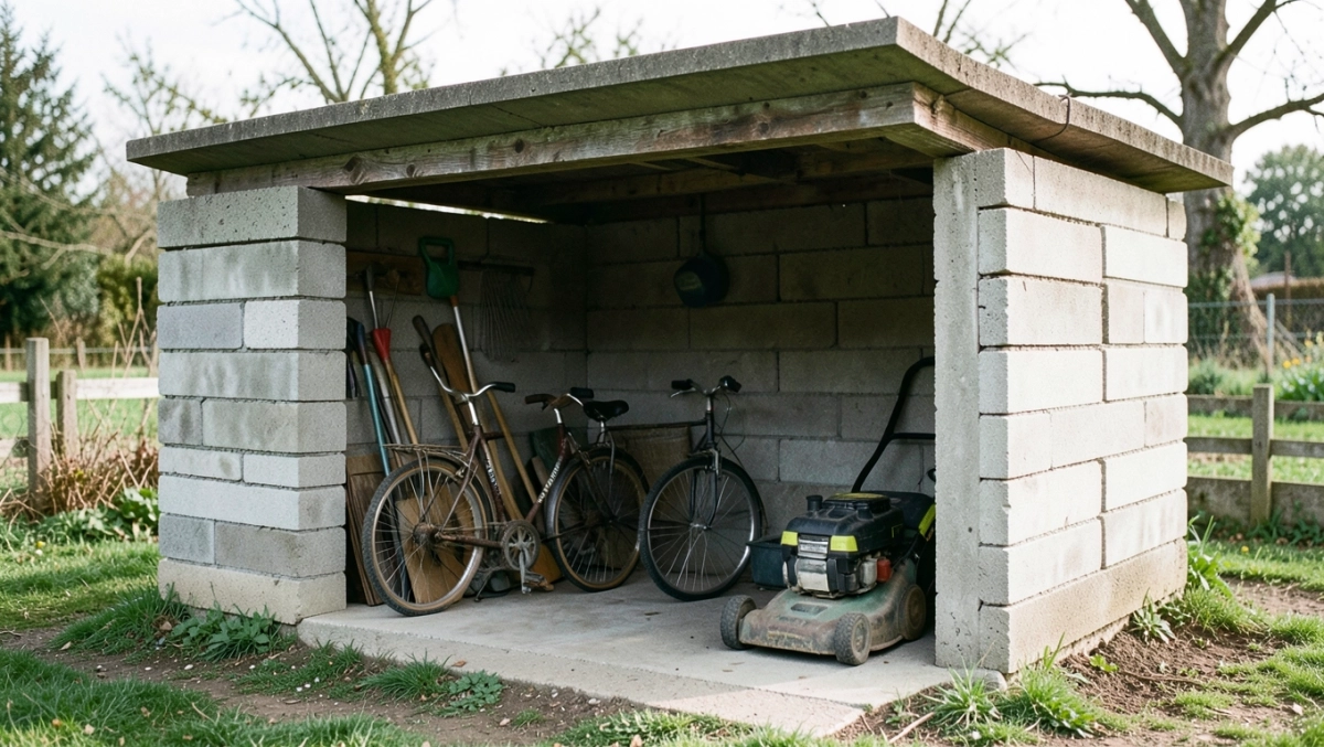 szopa z płyt betonowych