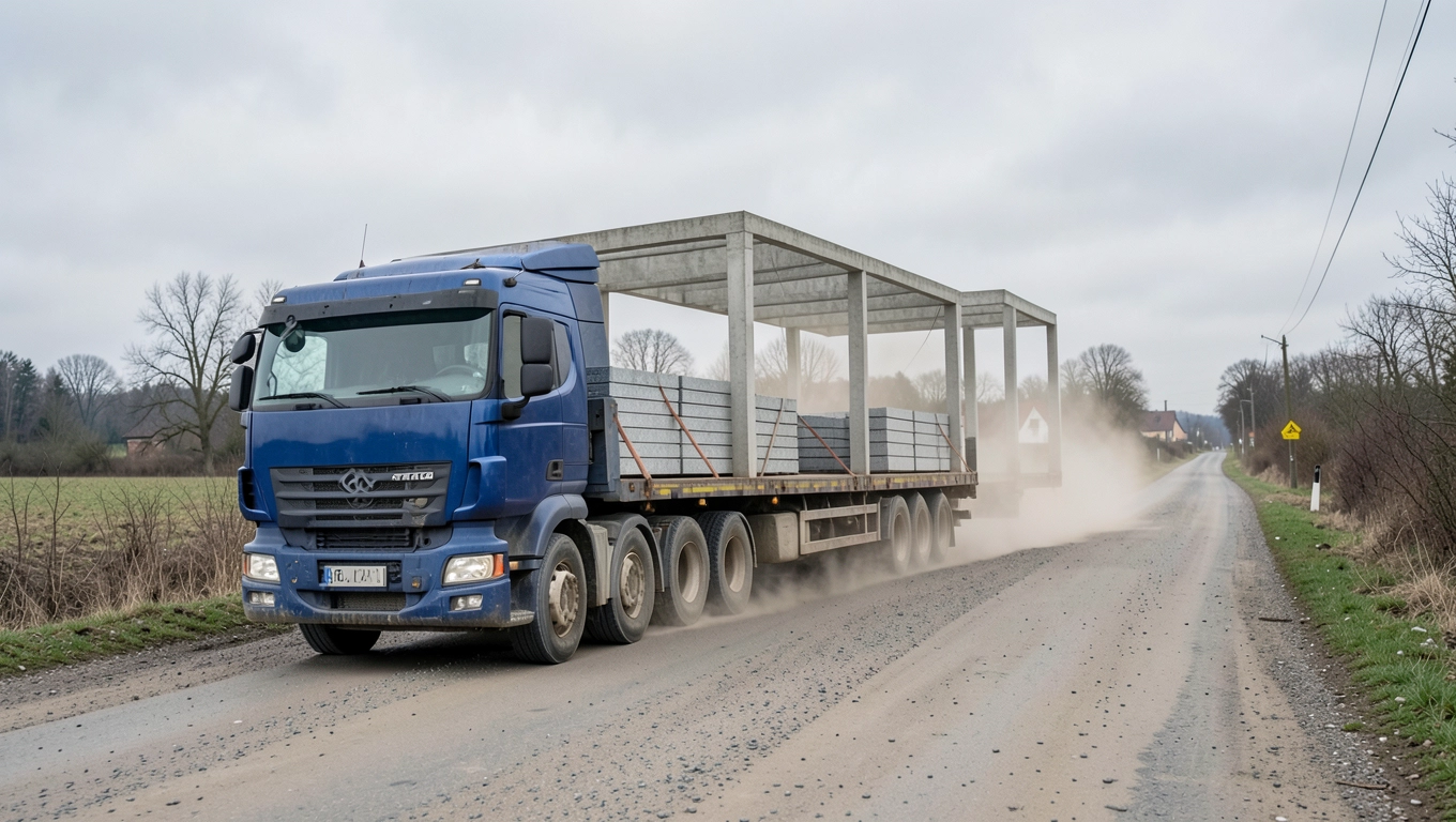 Transport wiaty z płyt betonowych