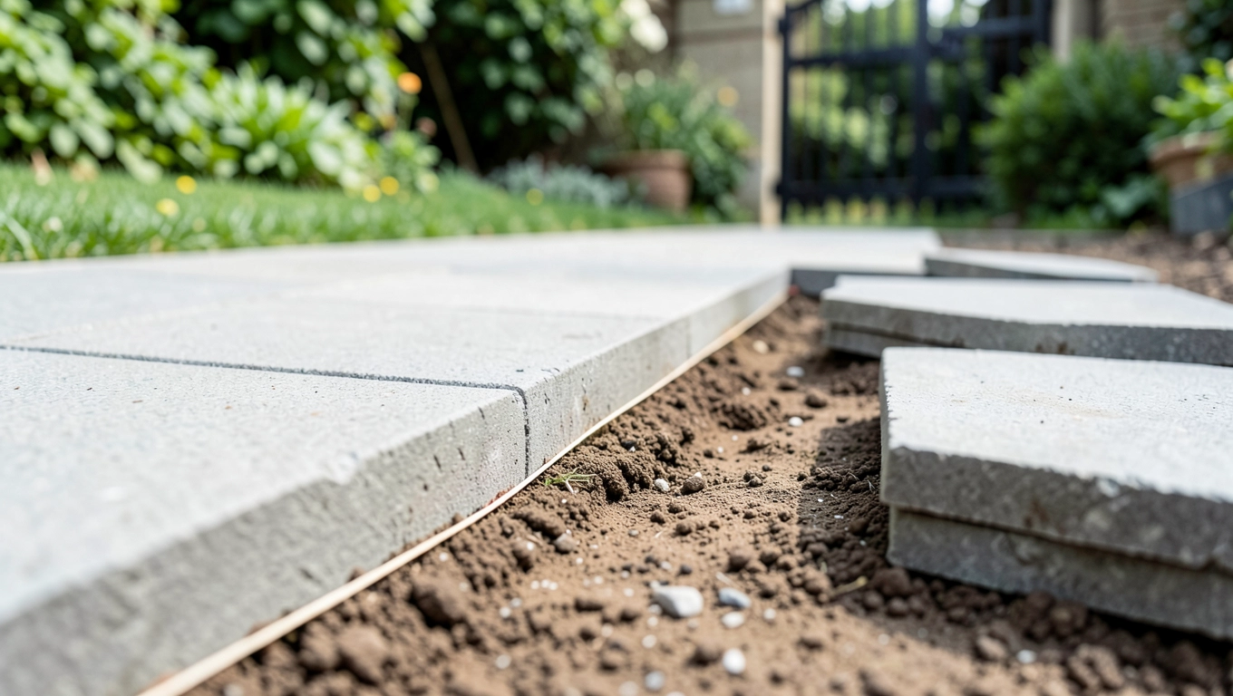 Układanie płyt betonowych w ogrodzie