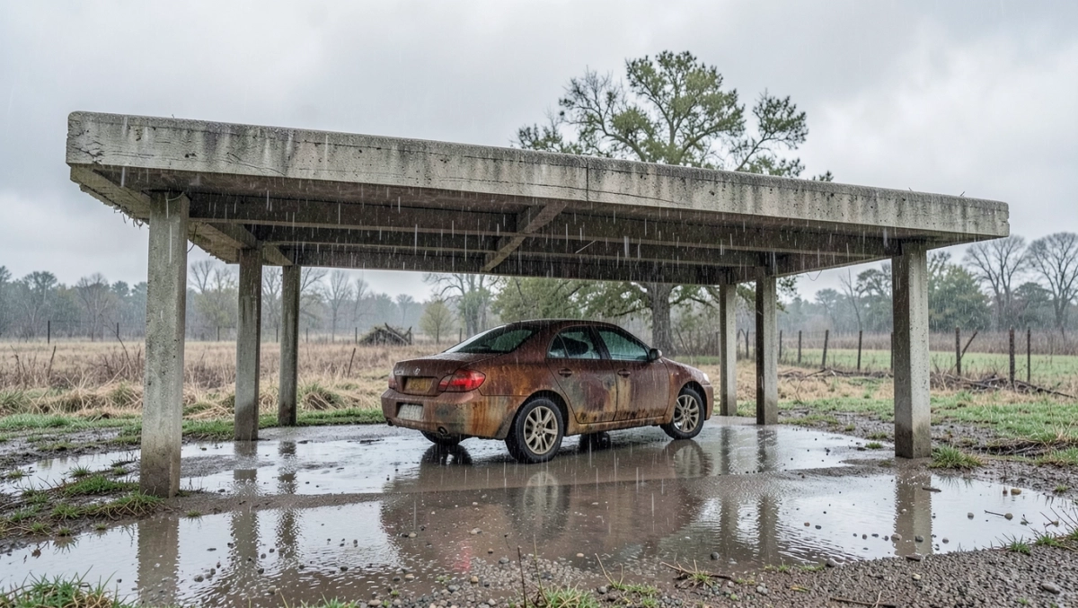 wiata z płyt betonowych