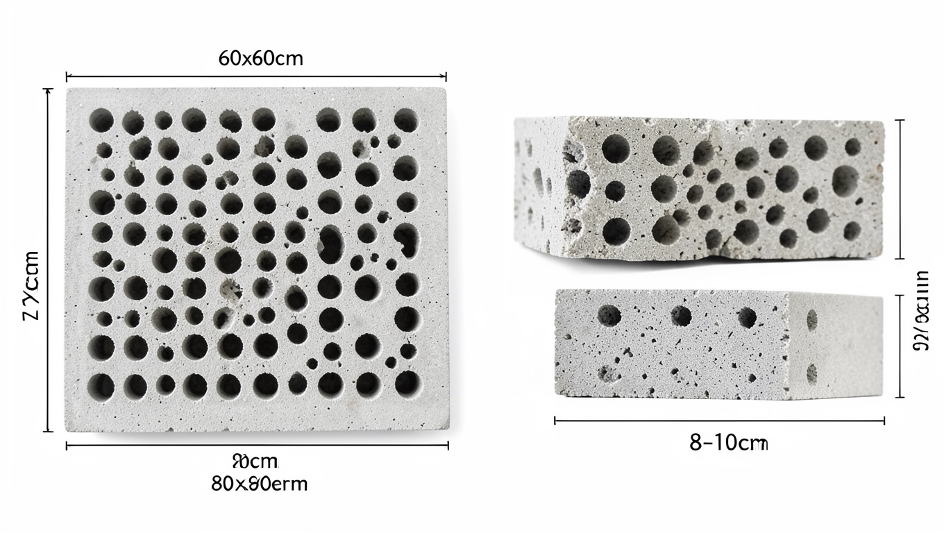 Wymiary ażurowych płyt wielootworowych