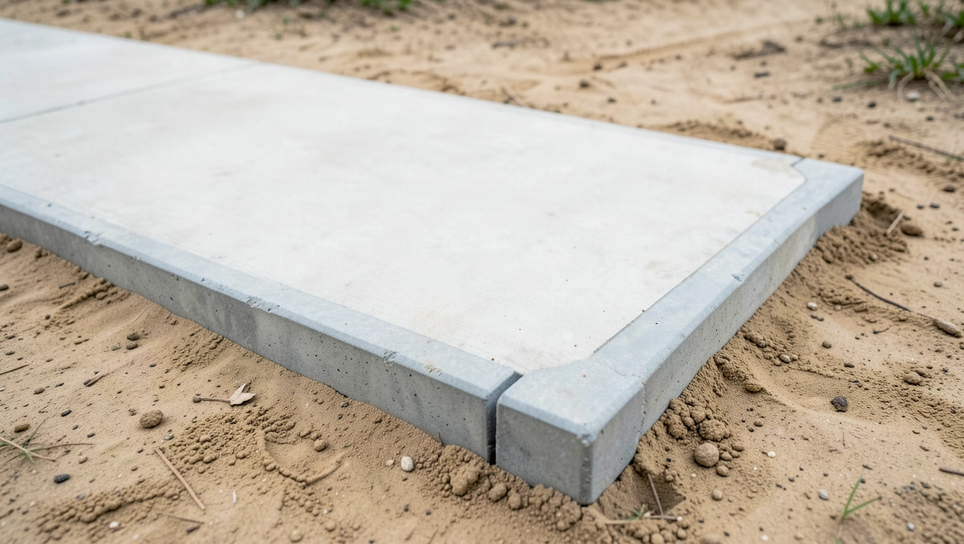 Zabezpieczenie obrzeżami ścieżki betonowej